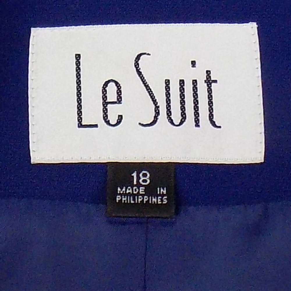 Le Suit 2-Piece Blue Pant Suit Blazer & Pants Set Size 18 NEW WITH TAGS - Picture 7 of 14